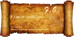 Flamik Oxána névjegykártya